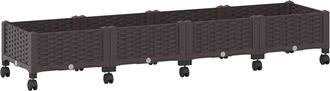 vidaXL Macetero De Jard&iacute;n Con Ruedas Marr&oacute;n 160 X 40 X 29 Cm Pp Vidaxl
