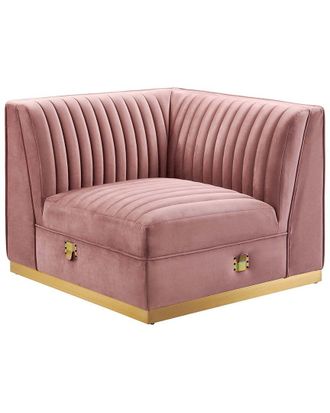 ModWay Sanguine Channel Tufted Performance Velvet Modular Sectional Sofa Left Corner Chair