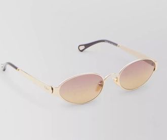 Chlo&eacute; holly oval gradient lens metal sunglasses