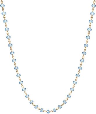 Jewelmak 14K 20.00 Ct. Tw. Swizz Blue Topaz Necklace