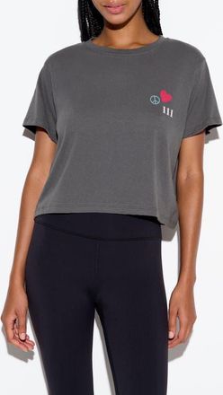 Spiritual Gangster Power of Love Mercury Crop T-Shirt in Vintage Black at Nordstrom, Size X-Small