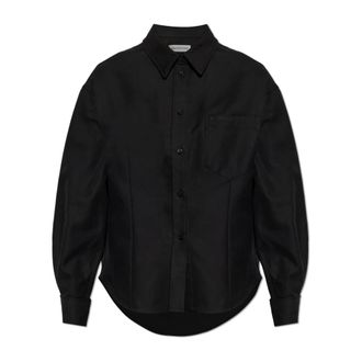 Balenciaga Dames, Blouses & Shirts, Zwart, Maat: XS Katoen