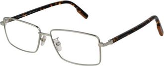 Ermenegildo Zegna Klassieke Rechthoekige Bril - Heren - Brillen - Grijs - ONE Size - Accessoires