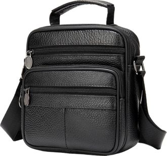 Generic Compatible For Mens Shoulder Bag Simple Layer Casual(Black)