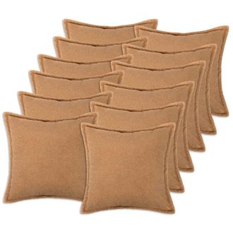 vidaXL Funda De Almohada 12 Pcs Houten Beige 45 X 45 Cm Boucl&eacute; Vidaxl