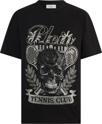 Philipp Plein Round Neck T-Shirt Skull Tennis