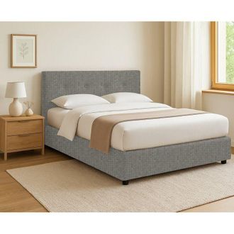 Talamo Italia Cama De Plaza Y Media Bolton, Desenfundable, Hecho En Italia, Gris Ceniza