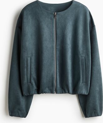 H&M Oversized Jacke aus Jersey - Grau