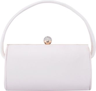 Nina Khalani Satin Clutch in Ivory at Nordstrom