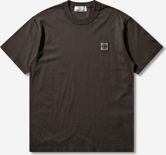 Stone Island Men s Organic Cotton Jersey FISSATO Effect T-Shirt Charcoal