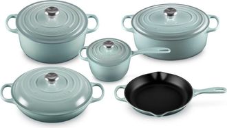 LE CREUSET Signature 9-Piece Enameled Cast Iron Set in Sea Salt at Nordstrom