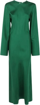 R&oacute;he Jurk met wijde mouwen van zijde - Dames - Casual kleedjes - Groen - XS - Satijn - Kleedjes