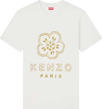 Kenzo Slim Fit Baumwoll-T-Shirt mit Boke Flower-Stickerei