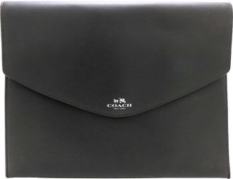 Coach Black Leather Clutch Bag (Pre-Owned)