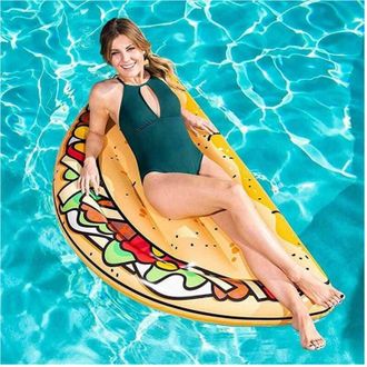 Trade Shop Trade Shop - Materassino Isola Gonfiabile Stampa Tacos Pvc Mare Piscina 171 X 89 Cm