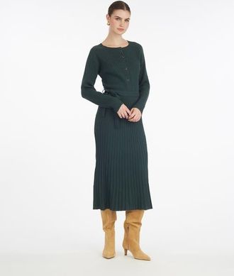 Draper James Luxe Cropped Rib Cardigan in Sycamore at Nordstrom, Size X-Small