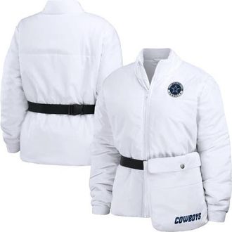 WEAR by Erin Andrews Womens WEAR by Erin Andrews White Dallas Cowboys Packaway Full-Zip Puffer Jacket at Nordstrom, Size Xx-Large