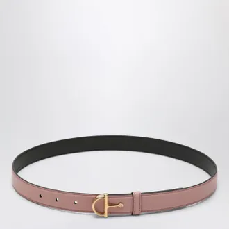 Gucci Cintura sottile rosa con fibbia mezzo Morsetto