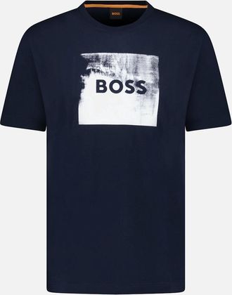 HUGO BOSS Mens Hugo Boss Regular Fit Graphic Print T-Shirt Navy - Size: 44