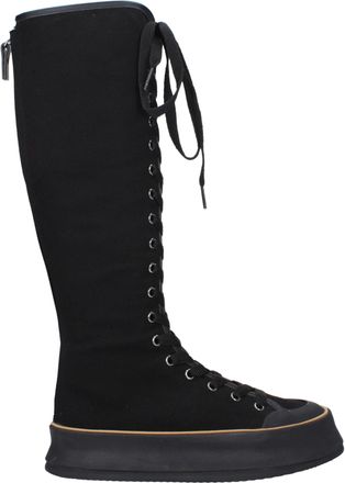 Max Mara Black Fabric Lace-Up Womens Boots