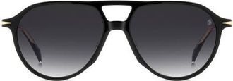 David Beckham DB 1218/S/US 56mm Gradient Pilot Sunglasses in Black/dark Grey Sf at Nordstrom