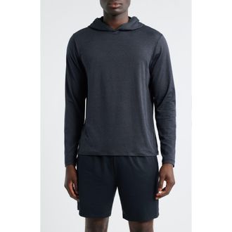 Zella Dynamic Hooded T-Shirt in Grey Dark Charcoal Heather at Nordstrom, Size Small