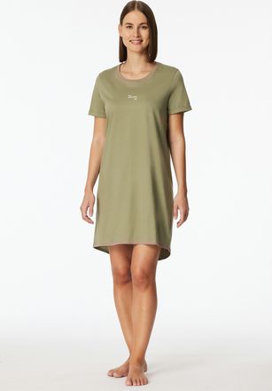 Schiesser Nachthemd SCHIESSER Casual Essentials, Damen, Gr. 36, N-Gr, 705, gr&uuml;n, Single Jersey, Obermaterial: 100% Baumwolle, bequem kurz, Rundhals, Kleider Nac