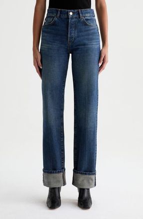 AG - Adriano Goldschmied Sydney High Waist Relaxed Straight Leg Jeans in Indigo Tone at Nordstrom, Size 27