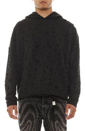 Cult of Individuality Signature Holes French Terry Pullover Hoodie in Vintage Charcoal at Nordstrom, Size Xxx-Large