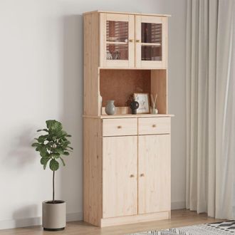 vidaXL Aparador Alto Alta Madera Maciza De Pino 77x35x188 Cm Vidaxl