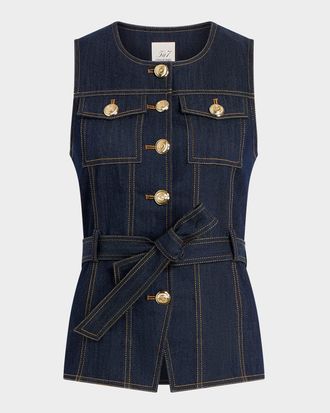 Cinq &agrave; Sept Reenee Belted Denim Vest