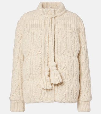 Moncler Melgven wool and mohair-blend down cardigan