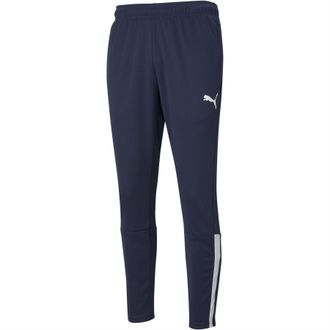 Puma Heren Team Liga Trainingsbroek met Zijstreep (Marineblauw/Wit)