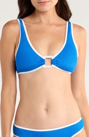 BECCA by Rebecca Virtue Coral Crush Multifit Bikini Top in Ocean W/White at Nordstrom Rack