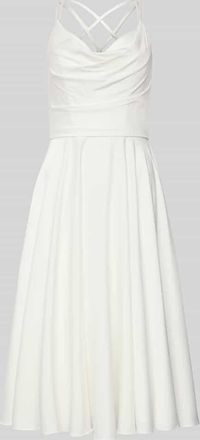 Luxuar Luxuar Regular Fit Midikleid mit Ziersteinbesatz in Offwhite, Gr&ouml;&szlig;e 42