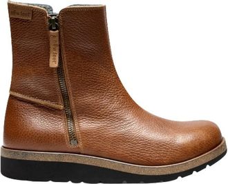 New Feet Schoenen, Dames, Bruin, 40 EU, Leer, Korte laars met dubbele rits