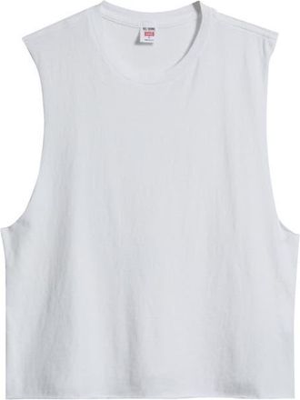 Re/Done Susan Cotton Blend Tank in Optic White at Nordstrom, Size X-Small