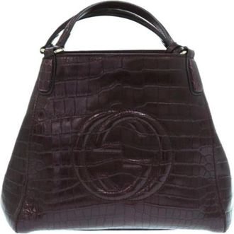 Gucci Pre-owned Leather gucci-bags - Dames - Vintage Handtas - Paars - ONE Size - Leer - Vintage