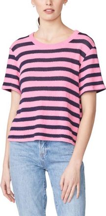 Stateside Sweater Knit Stripe Pique Baby Tee In Cherry