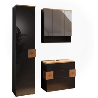 Vicco Set di mobili da bagno Eden, Antracite, 3 parti, Vicco