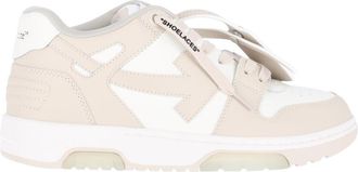 Off-white Beige Leather Out Of Office Sneakers