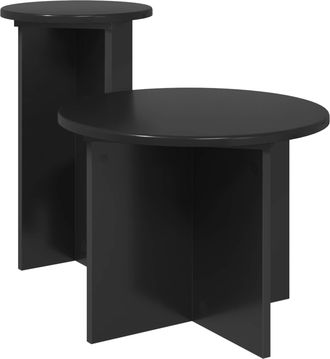 vidaXL Conjunto De Mesas Auxiliares 2 Uds. Negro &Oslash; 45 X 35 Cm Vidaxl