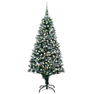 vidaXL &Aacute;rbol De Navidad Helado Con Luces, Bolas Y Pi&ntilde;as 240 Cm Vidaxl