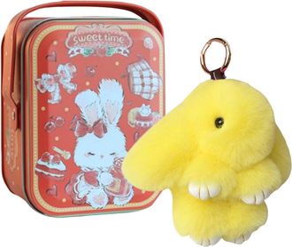 Generic Christmas Bunnylu-lu Keychain With Exquisite Box, 2024 Newest Bunny-lulu Keychain, Handmade Soft Bunny Charm Boxed Edition, Cute Bunny Keychain Plush,