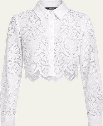 Toccin Jilly Embroidered Cropped Blouse