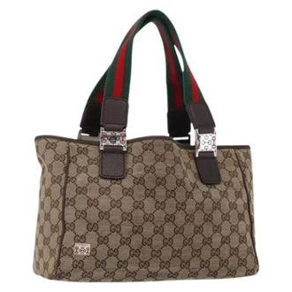 Gucci Pre-owned Handbags, female, Beige, Size: ONE SIZE Pre-owned GG Canvas Tote Bag