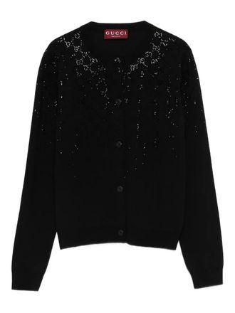 Gucci embellished button knitwear - Zwart