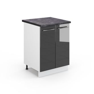 Vicco Mueble Bajo De Cocina Fame-line, Antracita Alto Brillo, 60 Cm, Et Antracita Vicco