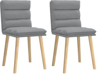 vidaXL Sedie da Pranzo 2 pz Grigio Chiaro in Tessuto - Vidaxl