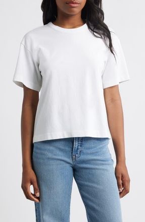 Madewell Back Pleat Classic T-Shirt in White at Nordstrom, Size X-Large